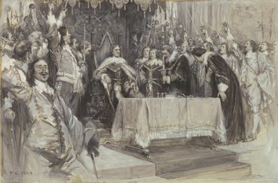 Cromwell második beiktatása protektorként a Westminster Hallban, 1657. június 26. alkotó: Frederick Coffay Yohn