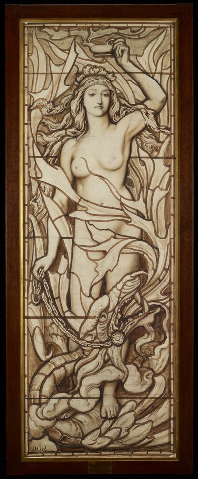 Tűz, a The Four Elements sorozatból, 1888-89 körül (toll és tinta átmosható ceruzával papíron) alkotó: Frederick G. Smith