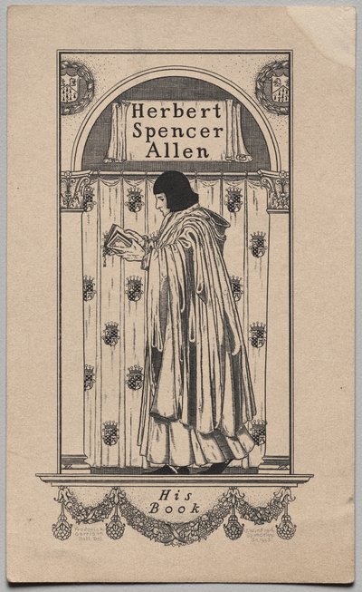 Könyvtábla: Herbert Spencer Allen, könyve felirattal alkotó: Frederick Garrison Hall