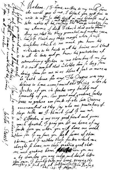 Arabella Stuart levele Shrewsbury grófnőjének, 16. század vége – 17. század eleje, 1865. alkotó: Frederick George Netherclift