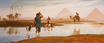 A Nílus túlfolyása a piramisokkal alkotó: Frederick Goodall
