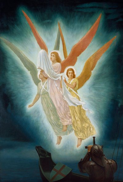 Lancelot látomása a Szent Grálról alkotó: Frederick Hamilton Jackson