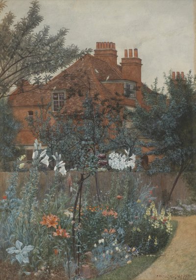 Kilátás a kertre a Bedford Parkban alkotó: Frederick Hamilton Jackson