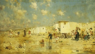 A strand Scheveningenben, Hollandiában, alkotó: Frederick Hendrick Kaemmerer
