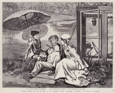 Irene Vanbrugh, John Lawrence Toole és Mary Ansell angol színészek J. M. Barrie Walker című darabjának produkciójában, Londonban, a londoni Toole