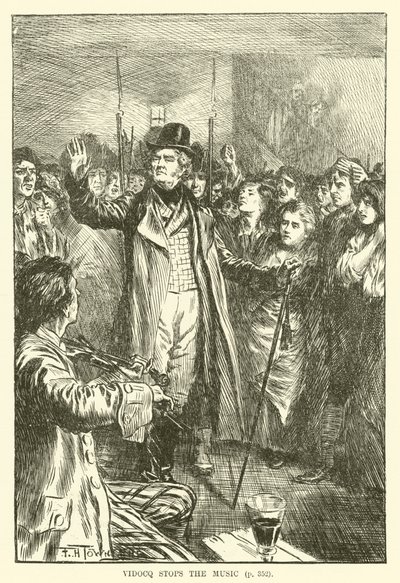Vidocq leállítja a zenét (metszet) alkotó: Frederick Henry Townsend