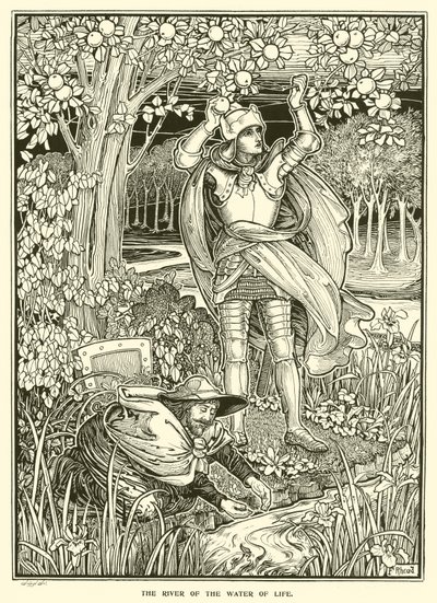 Az élet vizének folyója (metszet) alkotó: Frederick Hurten Rhead
