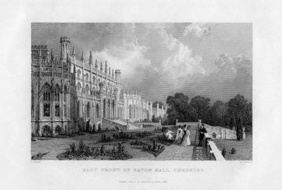 Eaton Hall keleti frontja, Cheshire, 1845 alkotó: Frederick James Havell
