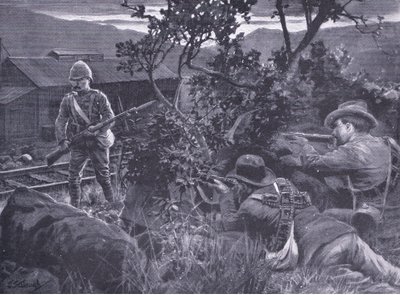 Degenerált hadviselés: A búrok őrszemet merítenek, az After Pretoria: The Guerilla War című filmből, amelyet a Harmsworth Bros Limited adott ki, 1901 alkotó: Frederick Judd Waugh