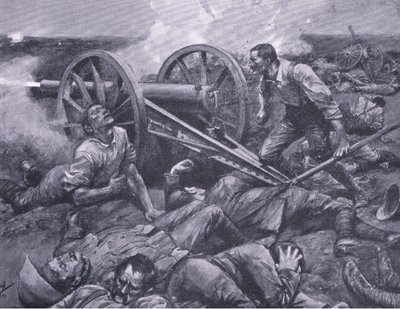 Dewetsdorp védelme: egy 15 fontos egykezes munka, illusztráció az After Pretoria: The Guerilla War, 1902-ből alkotó: Frederick Judd Waugh