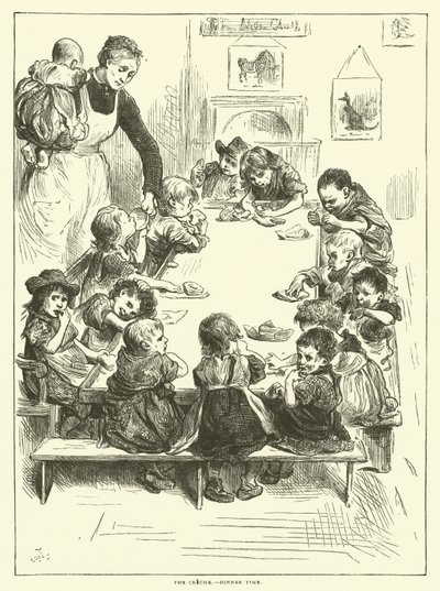 A bölcsőde - vacsoraidő alkotó: Frederick L. Bernard