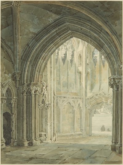 St Mary Redcliffe északi tornácának belseje alkotó: Frederick Mackenzie