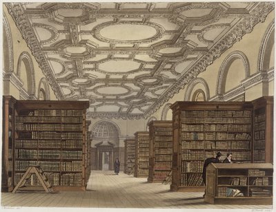 A Cambridge-i Közkönyvtár belseje, a "The History of Cambridge"-ből, Daniel Havell (1785-1826) metszete, kiadta R. Ackermann, 1815 (színes akvatinta). alkotó: Frederick Mackenzie