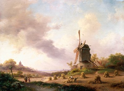 Aratógépek kiterjedt tájon, 1850 alkotó: Frederick Marianus Kruseman
