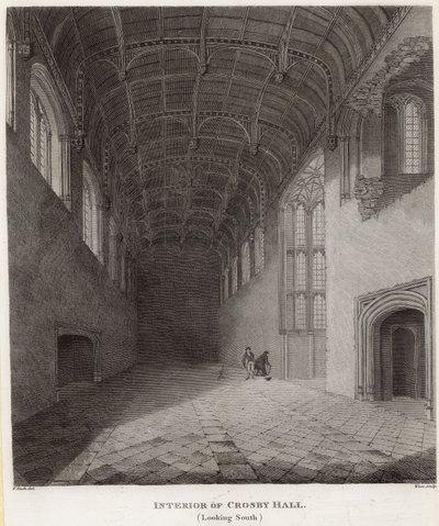 A Crosby Hall belseje, dél felé nézve alkotó: Frederick Nash