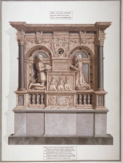 Richard Allington emlékműve a Rolls Chapelben, Chancery Lane, London, 1800 alkotó: Frederick Nash