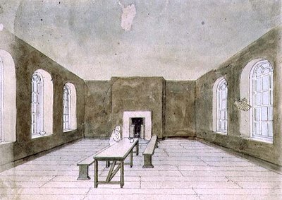 Az elítélt szoba, Newgate börtön (akvarell) alkotó: Frederick Nash