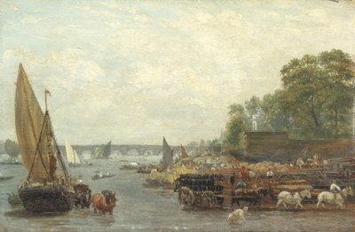 Westminster Bridge, 1820-30 körül (olaj, panel) alkotó: Frederick Nash