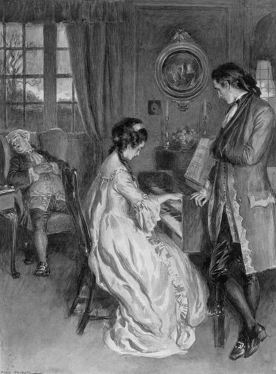 Jelenet Henry Fielding Tom Jones című művéből (litó) alkotó: Frederick Pegram