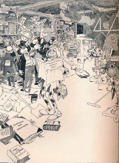 Egy okos karikaturista ingatlan szobája, 1890 alkotó: Frederick Richardson