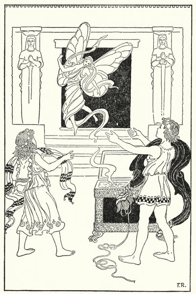 A gyerekek ismét felemelték a fedelet, és egy napfényes, mosolygós kis alak (litho) repült ki. alkotó: Frederick Richardson