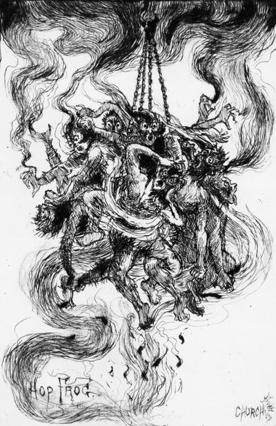 Hog Frog, illusztráció Edgar Allan Poe történetéhez, 1884 körül (metszet) alkotó: Frederick Stuart Church