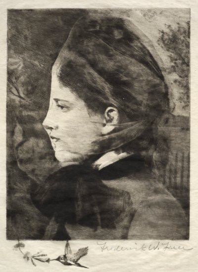 Egy nő feje. alkotó: Frederick Warren Freer