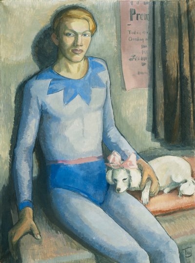 Harlekin a kutyájával (olaj, vászon) alkotó: Frederick Wilhelm Jacobsen