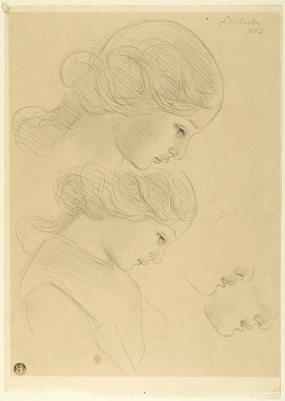 Vázlatok a női profilról alkotó: Frederick William Burton