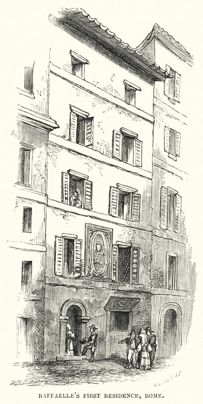 Raffaelle első rezidenciája, Róma (metszet) alkotó: Frederick William Fairholt