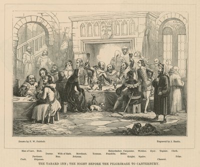 A Tabard Inn, a canterburyi zarándoklat előtti este alkotó: Frederick William Fairholt