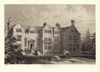 Loseley House, Surrey (litho árnyalat) alkotó: Frederick William Hulme