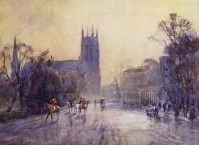 A plébániatemplom és a pumpaterem, Leamington alkotó: Frederick William Newton Whitehead