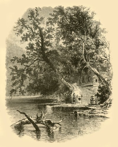 „A Susquehanna északi ága, Hunlocksnál”, 1874. alkotó: Frederick William Quartley