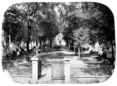 Függetlenségi tábor a Függetlenségi Csarnokban, 1860 körül (fekete-fehér fotó) alkotó: Frederick de Bourg Richards