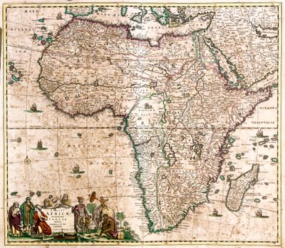 Afrika térképe (rézkarc alkotó: Frederick de Wit