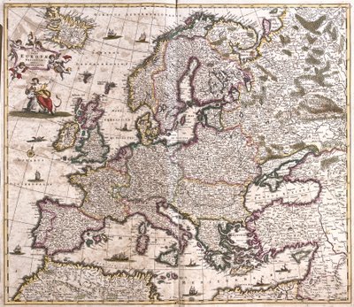 Európa térképe (rézkarc alkotó: Frederick de Wit