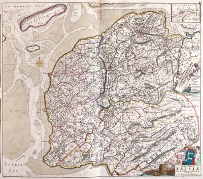 Friesland térkép (Németország) (rézkarc alkotó: Frederick de Wit