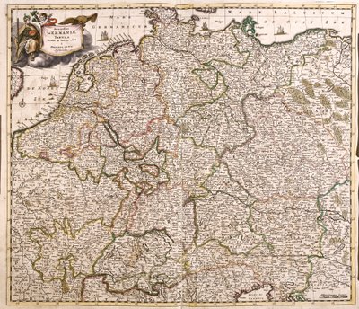 Németország térképe (rézkarc alkotó: Frederick de Wit
