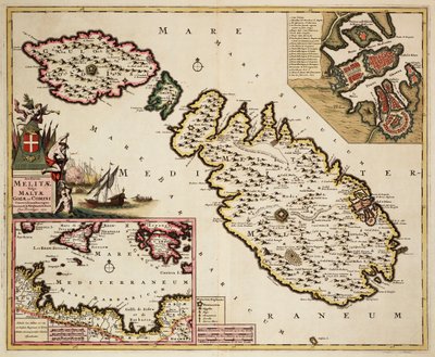 Málta, Gozo és Comino térképe alkotó: Frederick de Wit