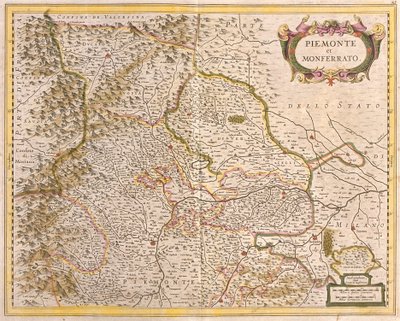 Piemont térképe (Olaszország) (rézkarc alkotó: Frederick de Wit