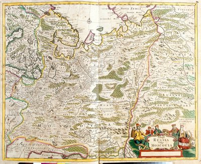 Oroszország térképe Moszkva város körül (rézkarc alkotó: Frederick de Wit