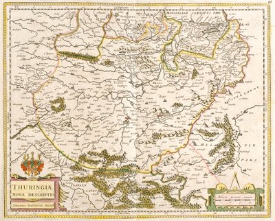 Türingia térképe (Németország) (rézkarc alkotó: Frederick de Wit