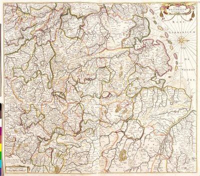 Vesztfália térképe (Németország) (rézkarc alkotó: Frederick de Wit