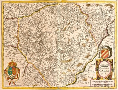 Champagne grófjának térképe (Franciaország) (rézkarc alkotó: Frederick de Wit