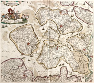 Zelande grófjának térképe (Hollandia) (rézkarc alkotó: Frederick de Wit