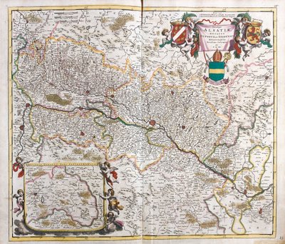Az Elzászi Hercegség térképe (Franciaország) (rézkarc alkotó: Frederick de Wit