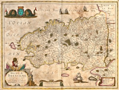 Bretagne hercegének térképe (Franciaország) (rézkarc alkotó: Frederick de Wit