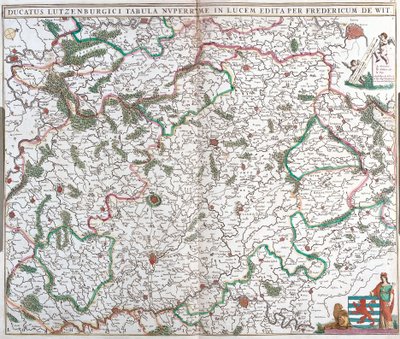 Luxemburg hercegének térképe (rézkarc alkotó: Frederick de Wit