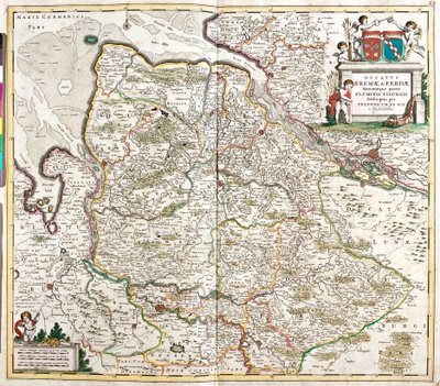 Breme és Verden herceg térképe (Németország) (rézkarc alkotó: Frederick de Wit